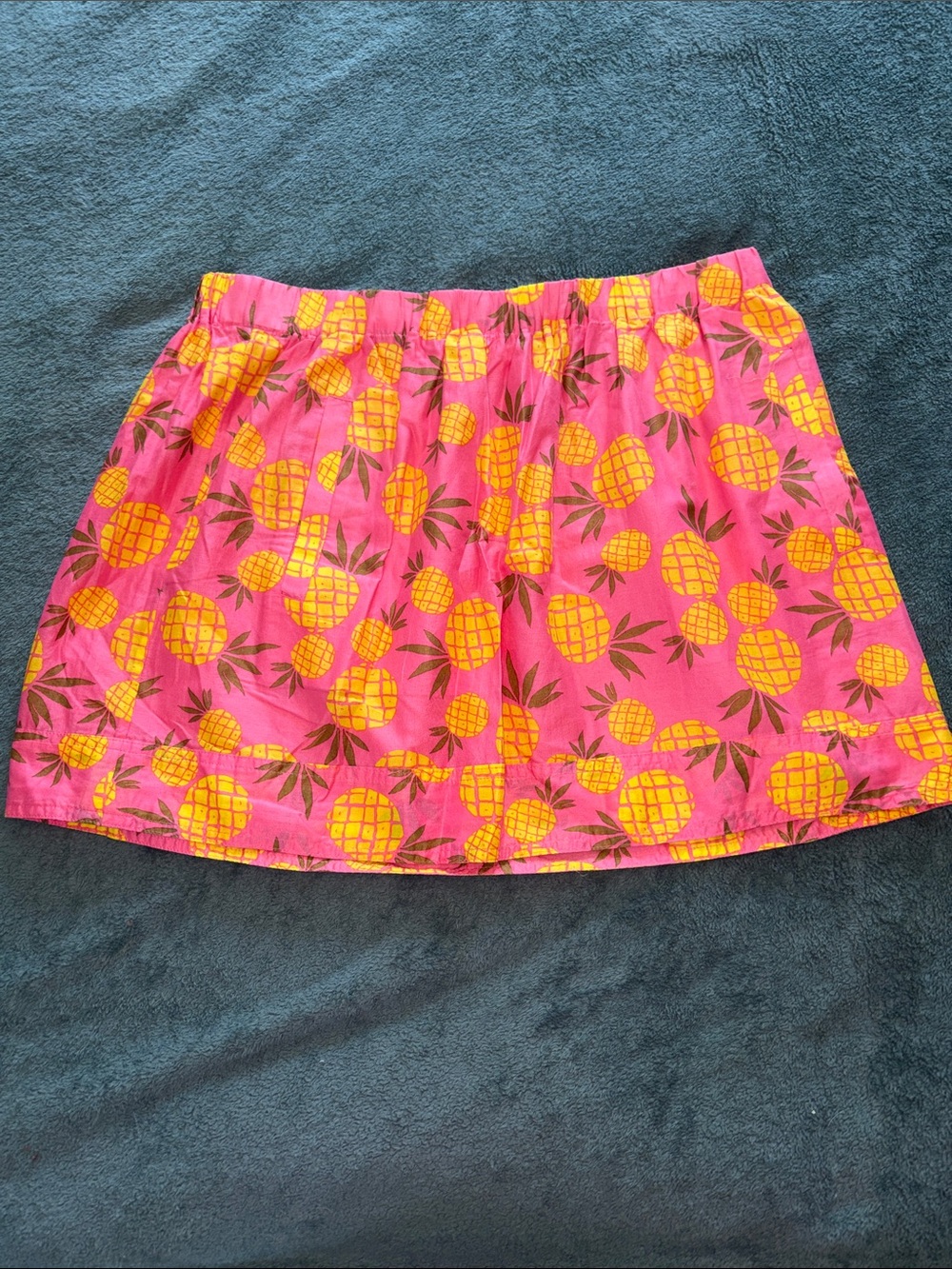 J. Crew Pink Pineapple-Print Skater Skirt
